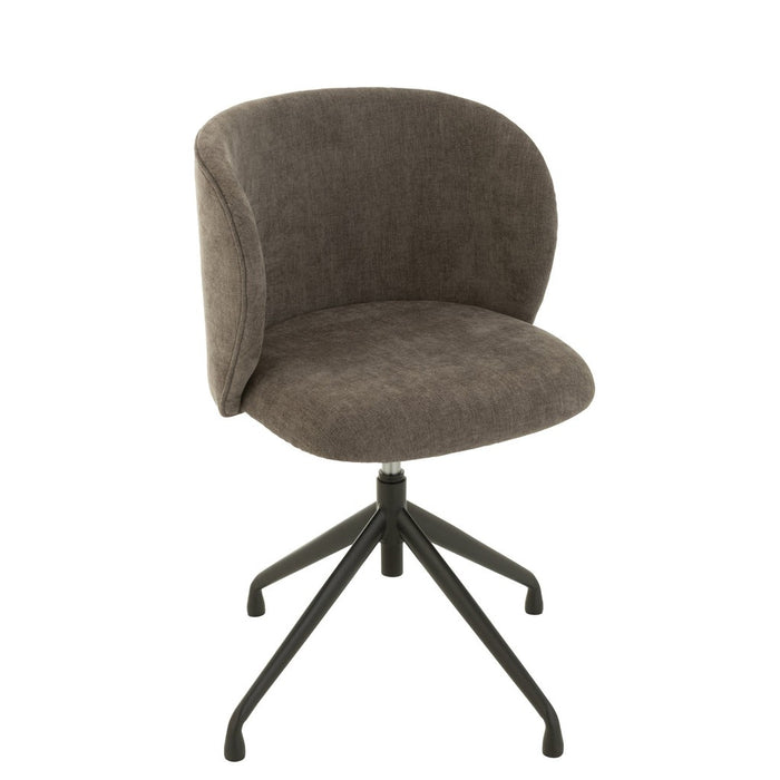 Eetkamerstoel Draaibaar | Omhoog | Omlaag Textiel Dark Grey-Eetkamerstoelen-J-Line