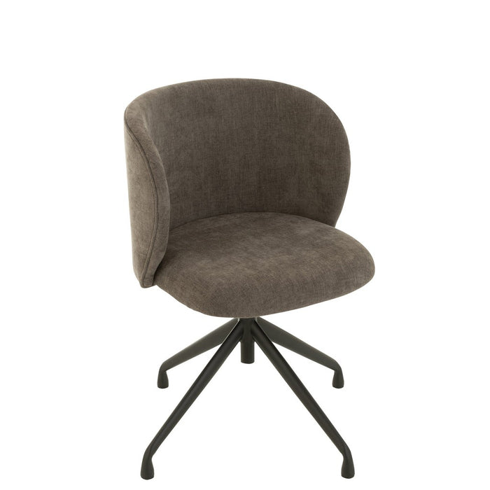 Eetkamerstoel Draaibaar | Omhoog | Omlaag Textiel Dark Grey-Eetkamerstoelen-J-Line