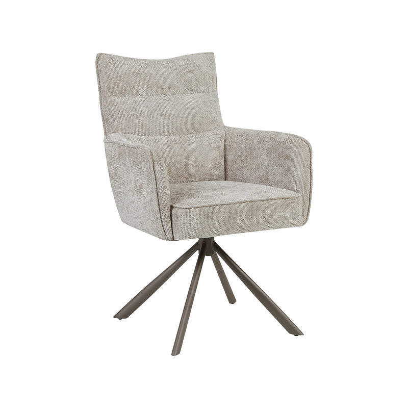 Eetkamerstoel Dubai Chenille Naturel 62x66x93 cm-Eetkamerstoelen-LABEL51