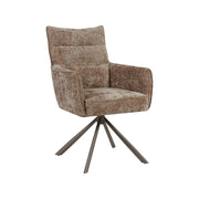 Eetkamerstoel Dubai Stof Taupe Draaibaar 62x66x93 cm-Eetkamerstoelen-LABEL51
