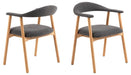 Eetkamerstoel Ella Met Arm S/2-56x54x76-Grijs/White Pigmented-Stof/Eiken-Eetkamerstoelen-HSM Collection