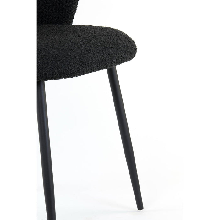 Eetkamerstoel Elyna - Zwart - 56x55x79cm-Eetkamerstoelen-Light & Living