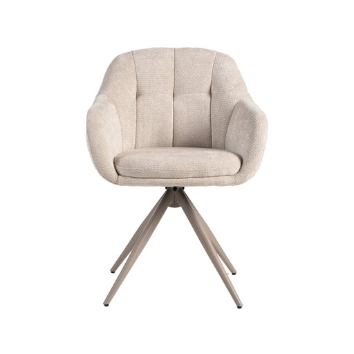 Eetkamerstoel Esma Naturel Elite Taupe Metalen Frame 60x62x80 cm-Eetkamerstoelen-LABEL51