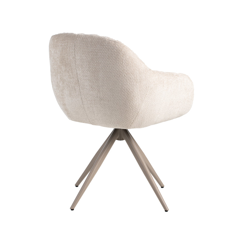 Eetkamerstoel Esma Naturel Elite Taupe Metalen Frame 60x62x80 cm-Eetkamerstoelen-LABEL51