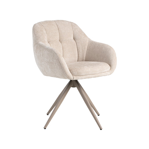 Eetkamerstoel Esma Naturel Elite Taupe Metalen Frame 60x62x80 cm-Eetkamerstoelen-LABEL51