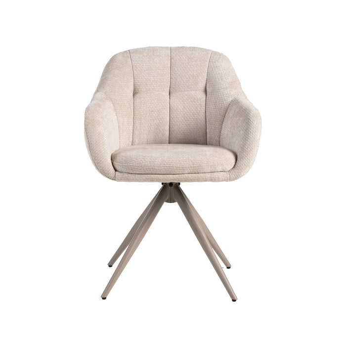 Eetkamerstoel Esma - Naturel - Elite - Taupe Metalen Frame-Eetkamerstoelen-LABEL51