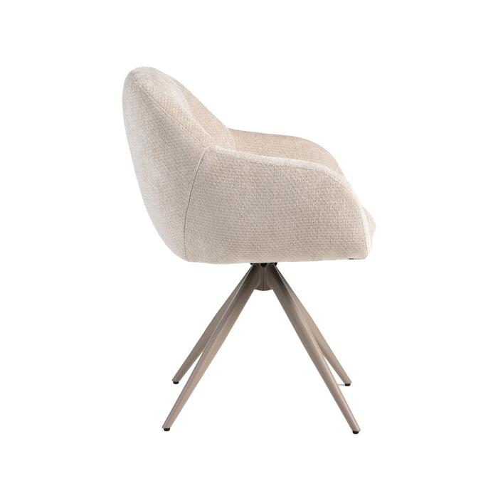 Eetkamerstoel Esma - Naturel - Elite - Taupe Metalen Frame-Eetkamerstoelen-LABEL51