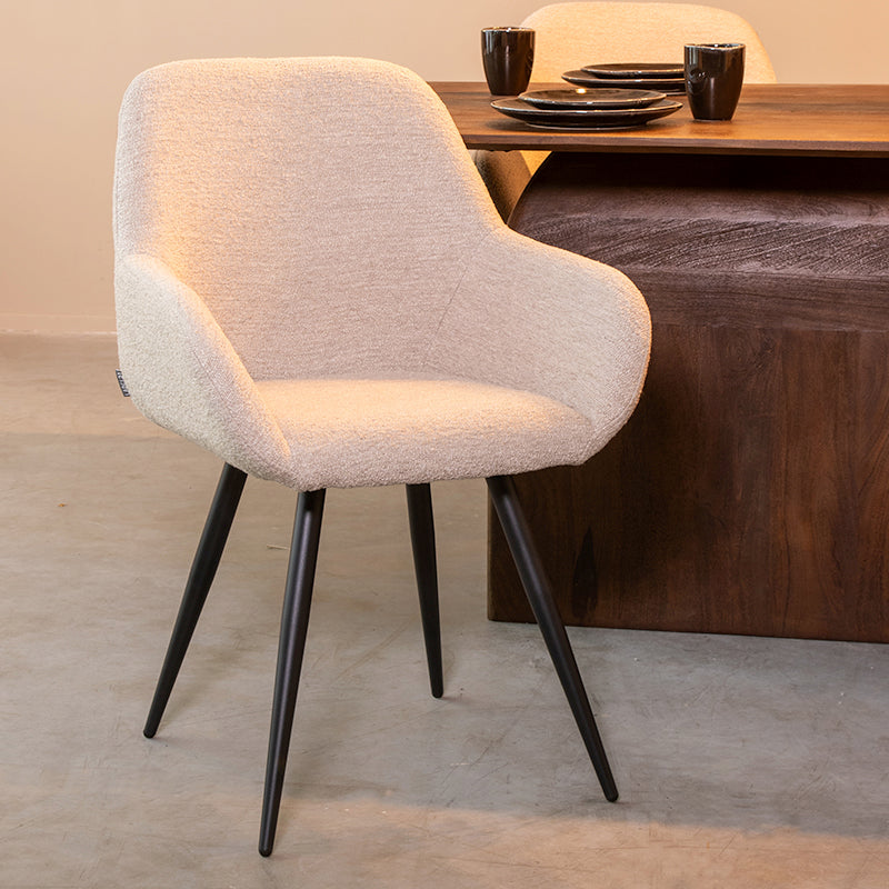 Eetkamerstoel Fender Naturel Boucle 59x57x87 cm-Eetkamerstoelen-LABEL51