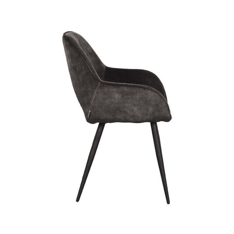 Eetkamerstoel Fer Antraciet Velours 58x57x87 cm-Eetkamerstoelen-LABEL51