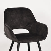 Eetkamerstoel Fer Antraciet Velours 58x57x87 cm-Eetkamerstoelen-LABEL51
