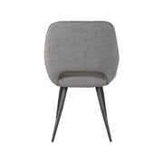 Eetkamerstoel Fer Grijs Boucle Zwart Metalen Frame 58x57x87 cm-Eetkamerstoelen-LABEL51