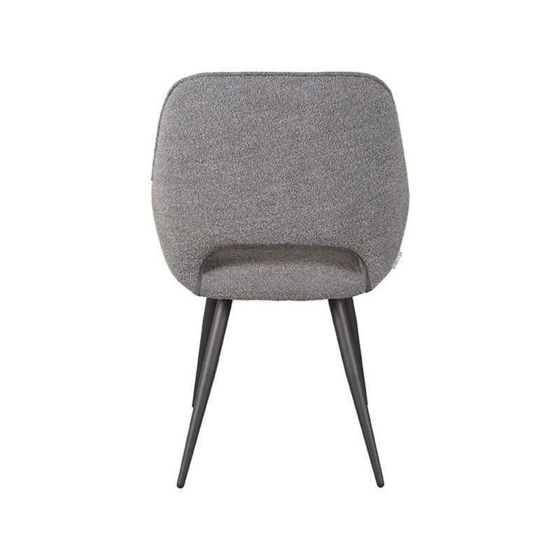 Eetkamerstoel Fer Grijs Boucle Zwart Metalen Frame 58x57x87 cm-Eetkamerstoelen-LABEL51