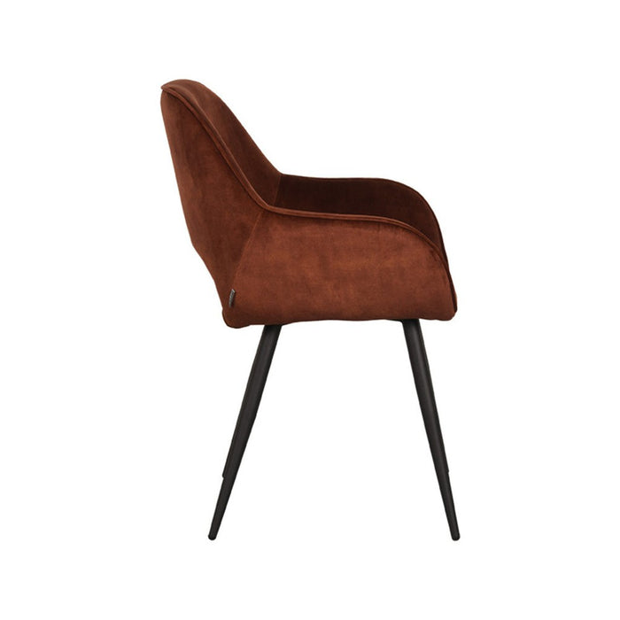 Eetkamerstoel Fer - Rust - Velours-Eetkamerstoelen-LABEL51