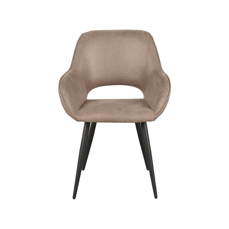 Eetkamerstoel Fer Taupe Micro Suede 58x57x87 cm-Eetkamerstoelen-LABEL51