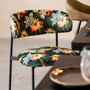 Eetkamerstoel Ferry Printed Flamingo Fluweel 56x79x60 cm-Eetkamerstoelen-LABEL51