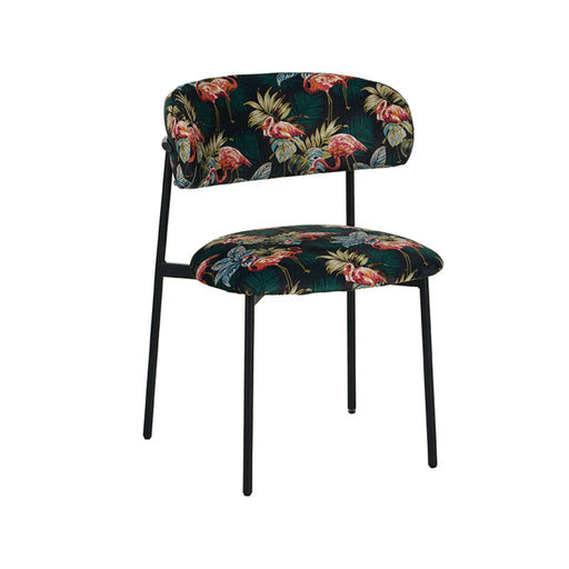 Eetkamerstoel Ferry - Printed Flamingo - Fluweel-Eetkamerstoelen-LABEL51