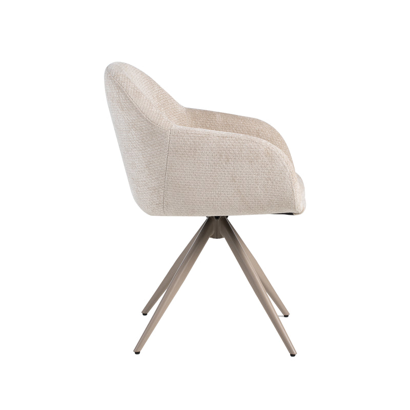 Eetkamerstoel Fiby Naturel Elite Taupe Metalen Frame 60x62x80 cm-Eetkamerstoelen-LABEL51