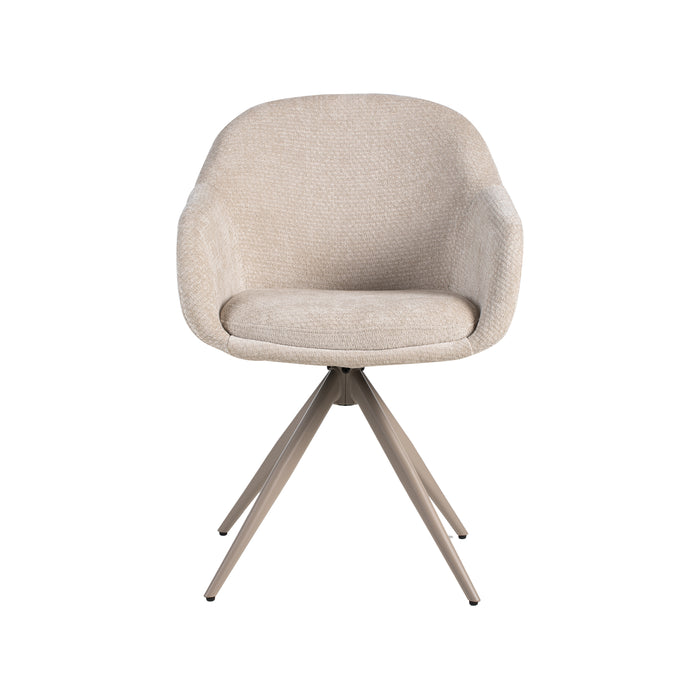 Eetkamerstoel Fiby - Naturel - Elite - Taupe Metalen Frame-Eetkamerstoelen-LABEL51