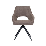 Eetkamerstoel Finley Bruin Boucle Draaibaar 60x59x91 cm-Eetkamerstoelen-LABEL51