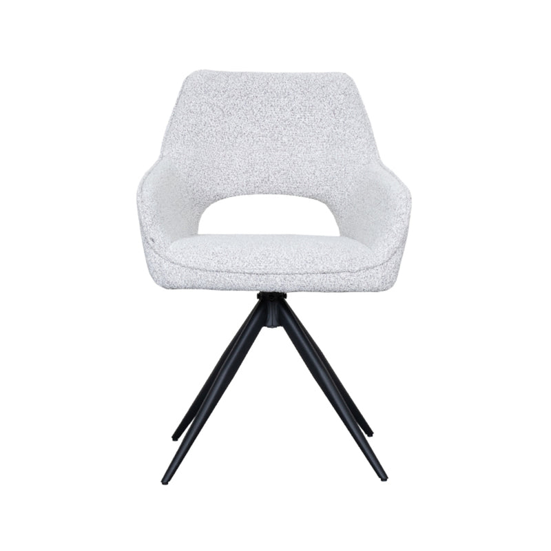 Eetkamerstoel Finley Champagne Boucle Draaibaar 60x59x91 cm-Eetkamerstoelen-LABEL51