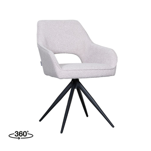 Eetkamerstoel Finley - Naturel - Boucle - Draaibaar-Eetkamerstoelen-LABEL51