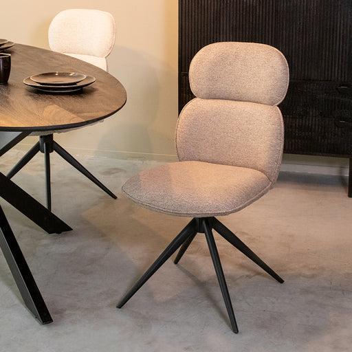 Eetkamerstoel Finn - Mushroom - Royal Boucle - Draaibaar-Eetkamerstoelen-LABEL51