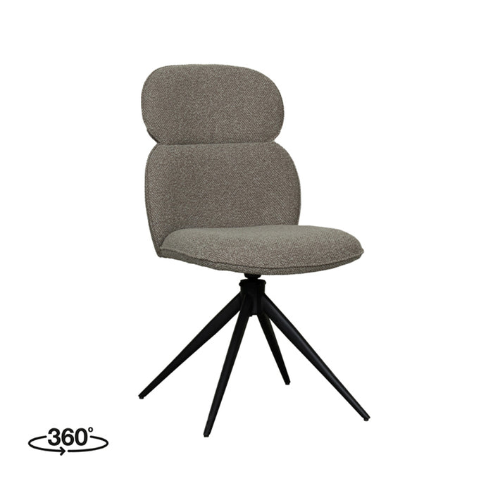 Eetkamerstoel Finn - Mushroom - Royal Boucle - Draaibaar-Eetkamerstoelen-LABEL51