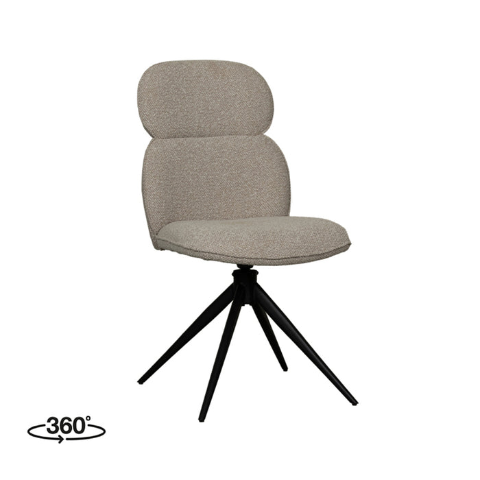 Eetkamerstoel Finn - Naturel - Royal Boucle - Draaibaar-Eetkamerstoelen-LABEL51