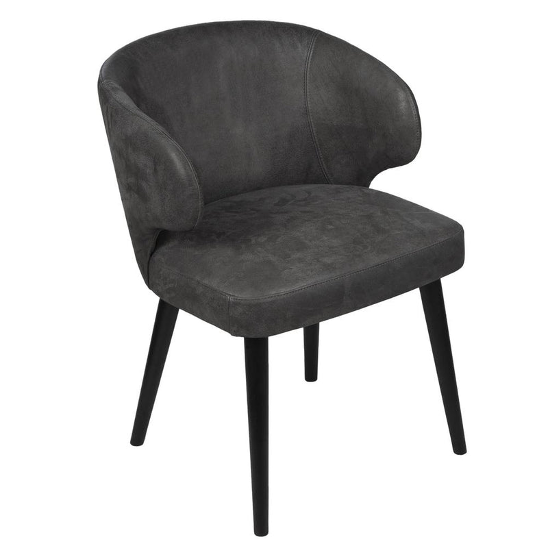 Eetkamerstoel Fiori Polyester Antraciet-Eetkamerstoelen-PTMD