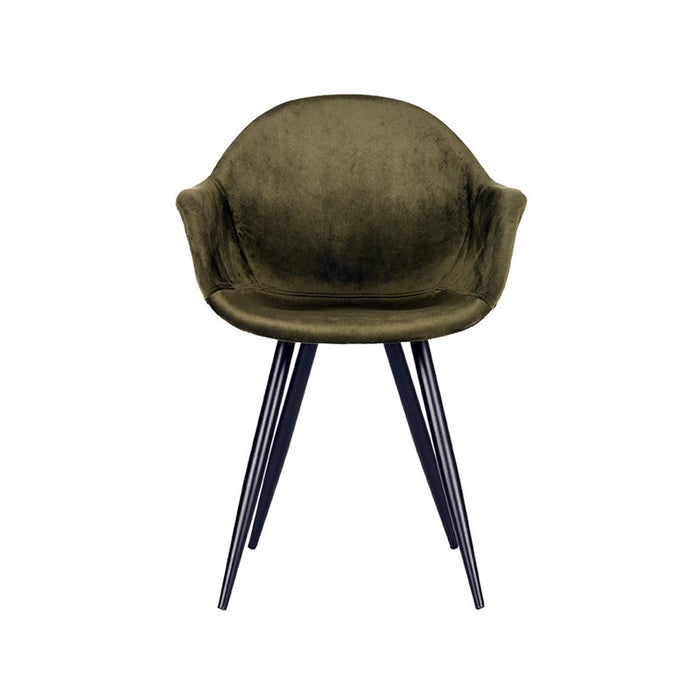 Eetkamerstoel Forli - Army green - Fluweel-Eetkamerstoelen-LABEL51