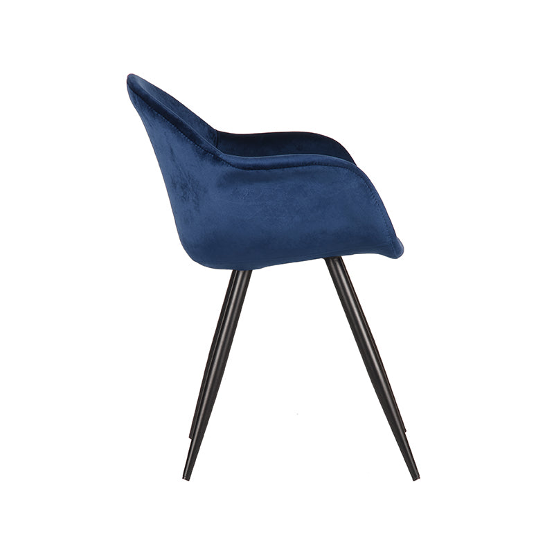 Eetkamerstoel Forli Blauw Fluweel 60x58x83 cm-Eetkamerstoelen-LABEL51