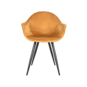 Eetkamerstoel Forli Oker Fluweel 60x58x83 cm-Eetkamerstoelen-LABEL51