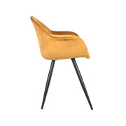Eetkamerstoel Forli Oker Fluweel 60x58x83 cm-Eetkamerstoelen-LABEL51