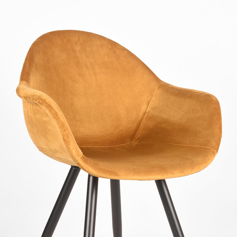 Eetkamerstoel Forli Oker Fluweel 60x58x83 cm-Eetkamerstoelen-LABEL51