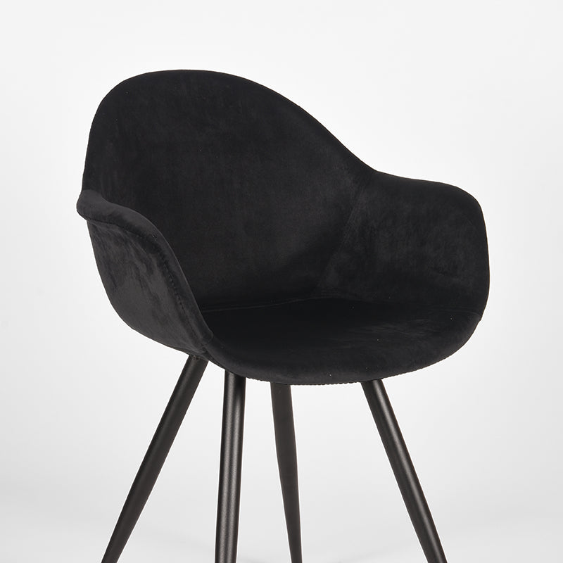 Eetkamerstoel Forli Zwart Fluweel 60x58x83 cm-Eetkamerstoelen-LABEL51