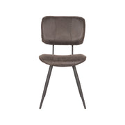 Eetkamerstoel Fos Antraciet Leder 49x60x87 cm-Eetkamerstoelen-LABEL51