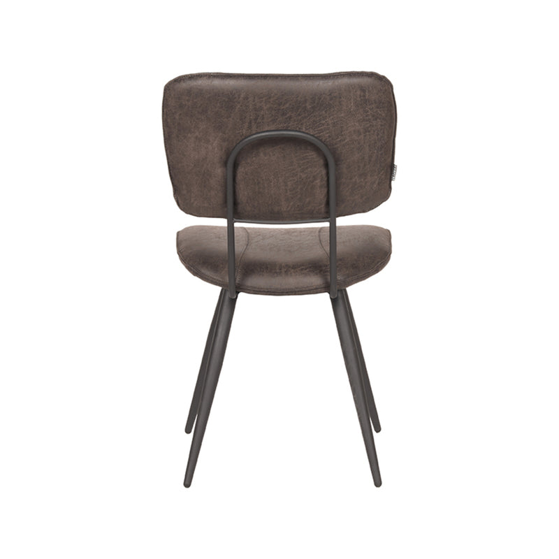 Eetkamerstoel Fos Antraciet Leder 49x60x87 cm-Eetkamerstoelen-LABEL51