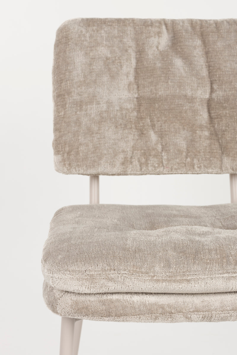 Eetkamerstoel Franck Polyester Beige 52.5x44 cm-Eetkamerstoelen-Creating Home