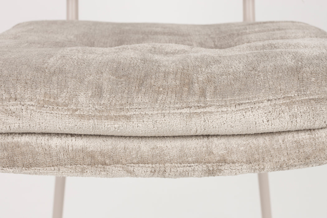 Eetkamerstoel Franck Polyester Beige 52.5x44 cm-Eetkamerstoelen-Creating Home