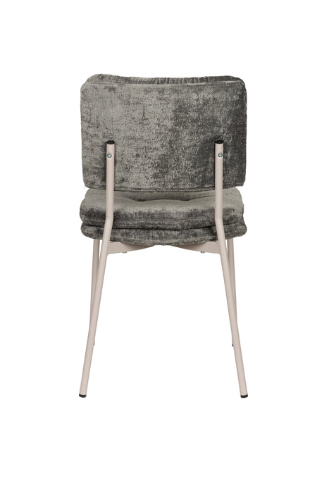 Eetkamerstoel Franck Polyester Grijs 52.5x44 cm-Eetkamerstoelen-Creating Home