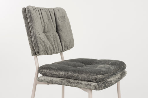 Eetkamerstoel Franck Polyester Grijs 52.5x44 cm-Fauteuils-Creating Home