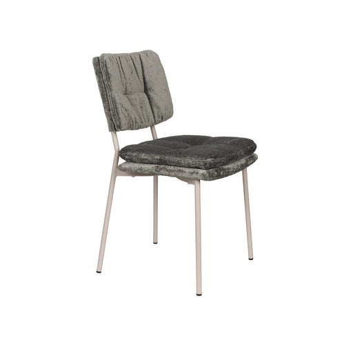 Eetkamerstoel Franck Polyester Grijs 52.5x44 cm-Fauteuils-Creating Home
