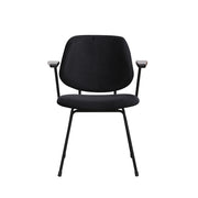 Eetkamerstoel Gastron Fluweel Zwart 62x58x82 cm-Eetkamerstoelen-LABEL51
