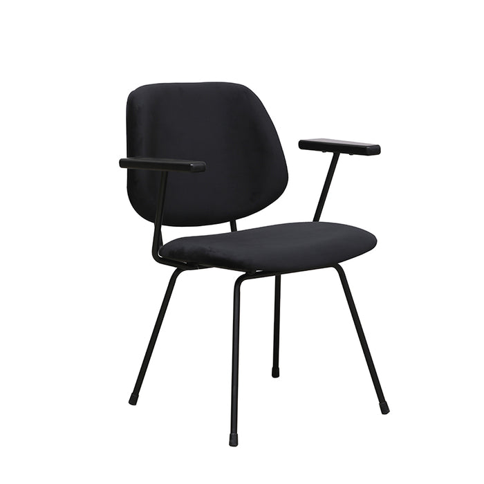 Eetkamerstoel Gastron Fluweel Zwart-Eetkamerstoelen-LABEL51
