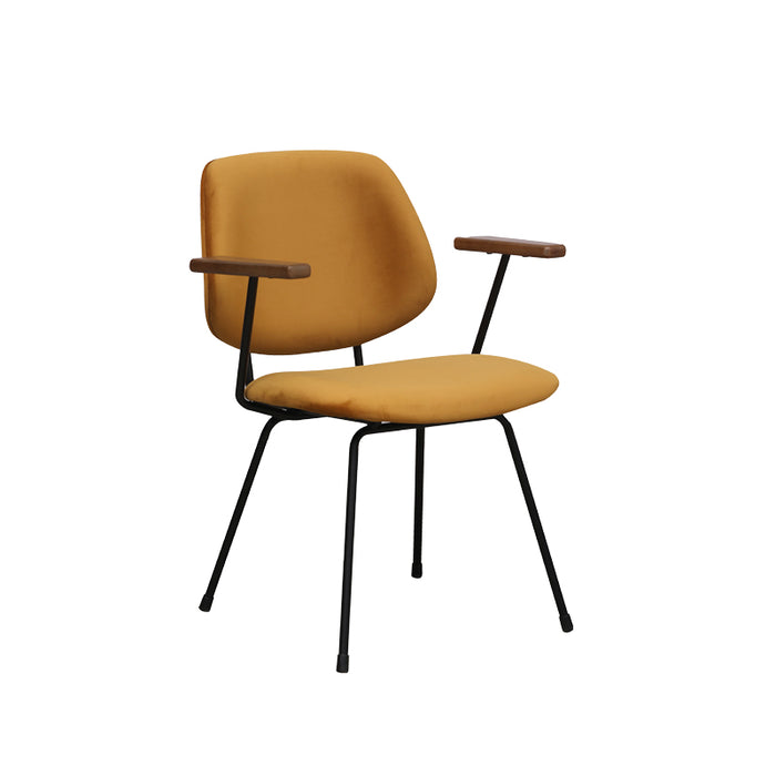 Eetkamerstoel Gastron - Oker - Fluweel-Eetkamerstoelen-LABEL51