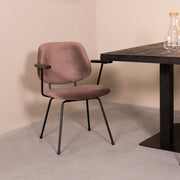 Eetkamerstoel Gastron Taupe Fluweel 62x58x82 cm-Eetkamerstoelen-LABEL51