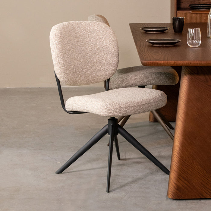 Eetkamerstoel Geneva - Naturel - Royal Boucle - Draaibaar-Eetkamerstoelen-LABEL51