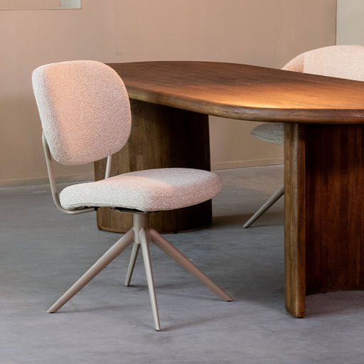 Eetkamerstoel Geneva - Naturel - Royal Boucle - Taupe Metalen...-Eetkamerstoelen-LABEL51