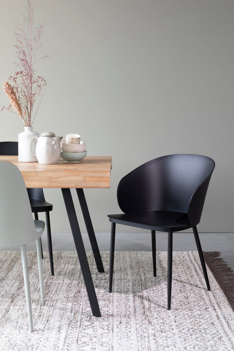 Eetkamerstoel Gigi Polypropyleen Zwart 53.5x57 cm-Eetkamerstoelen-Creating Home