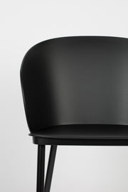 Eetkamerstoel Gigi Polypropyleen Zwart 53.5x57 cm-Eetkamerstoelen-Creating Home